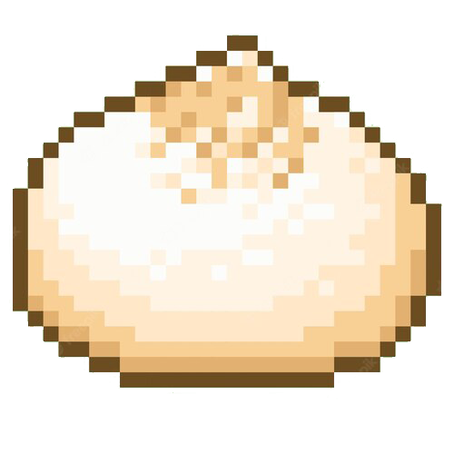 a pixelated icon of an bun